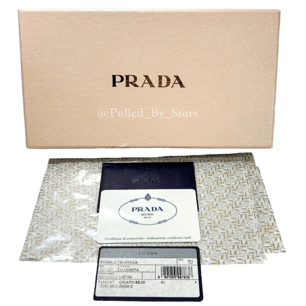 PRADA Empty Beige Textured Gift Box  + Extra Little Saffiano Metal Goodies